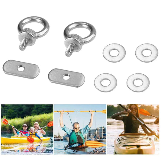 2pcs Stainless Steel Track Mount Kayak Tie Down Eyelet Track Mount Tie Up Eyelet Kayak Tie Down Eye Bolt for Kayak Accessories