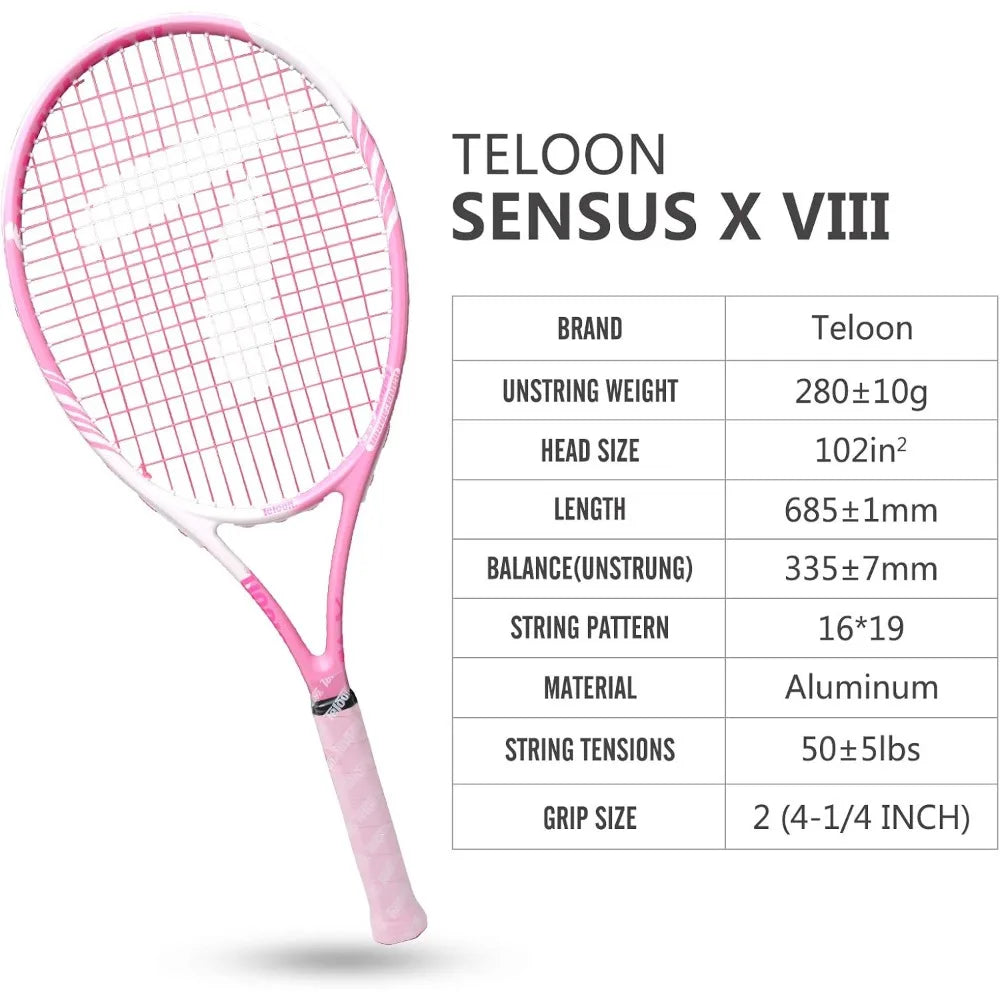 Teloon Tennis Rackets for Adults 2 pcs Recreational -27 inch Tennis Racquet for Men and Women College Students Beginner