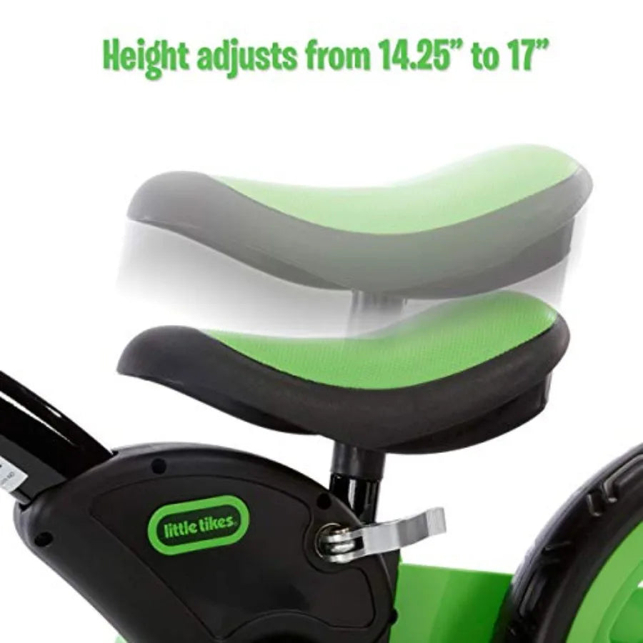 Green 12-Inch Balance-to-Pedal Training Bike for Ages 2-5 Years Lightweight Design Easy to Ride Smooth Rolling Wheels