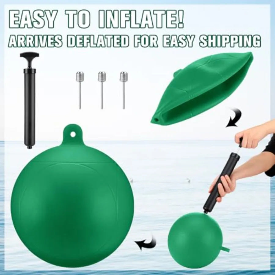 4 Pcs Inflatable Slalom Buoy Float PVC Boat Mooring Buoy Float Equipped with 1 Inflator and 3 Needles Boat Fenders Inflatable A