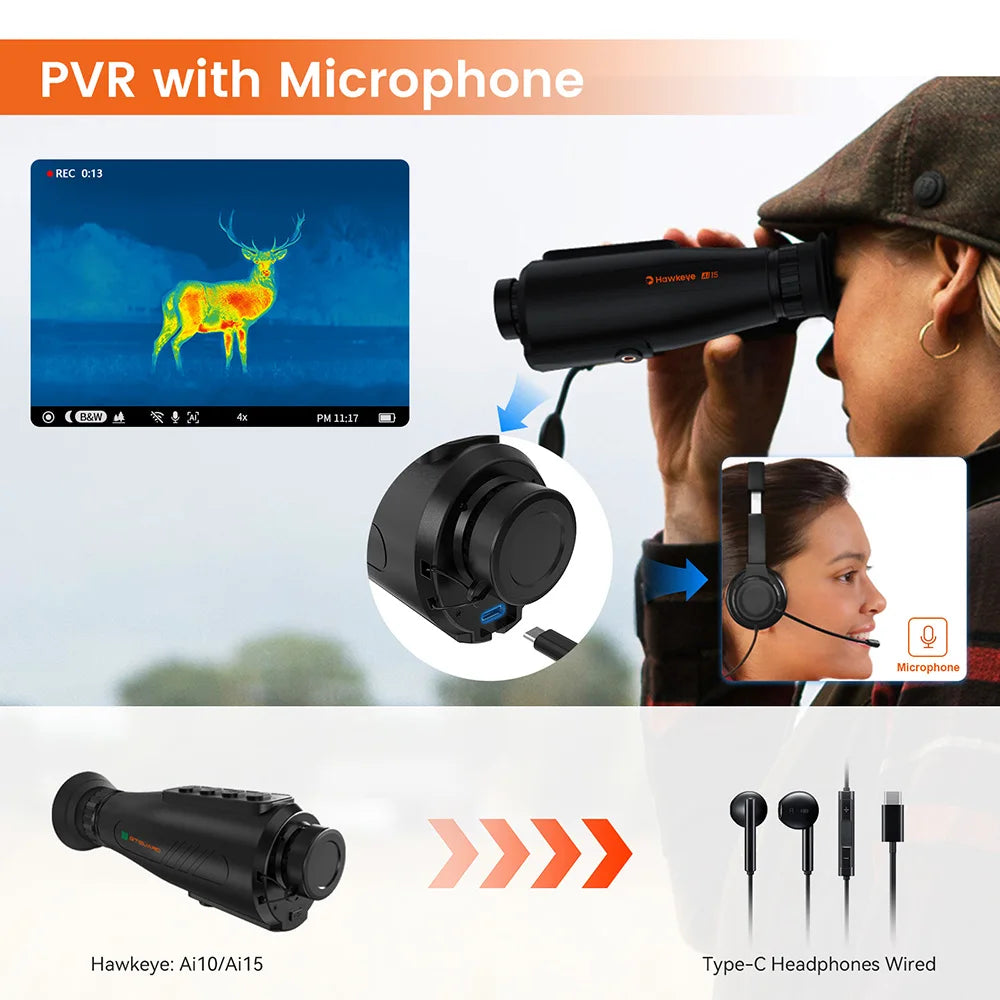 New thermal imaging outdoor Boating Camping Fishing Hunting Firefighting Surveillance GTGUARD Ai15 with HD sensor resolution
