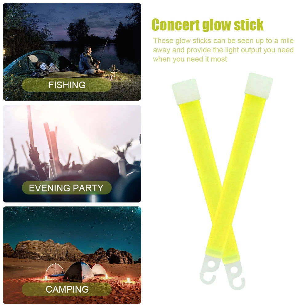 1/5pcs 6 Inch Survival Glowing Light Sticks Walking Hiking Camping SOS Gear Outdoor Sports Events Concert Lamp Stick