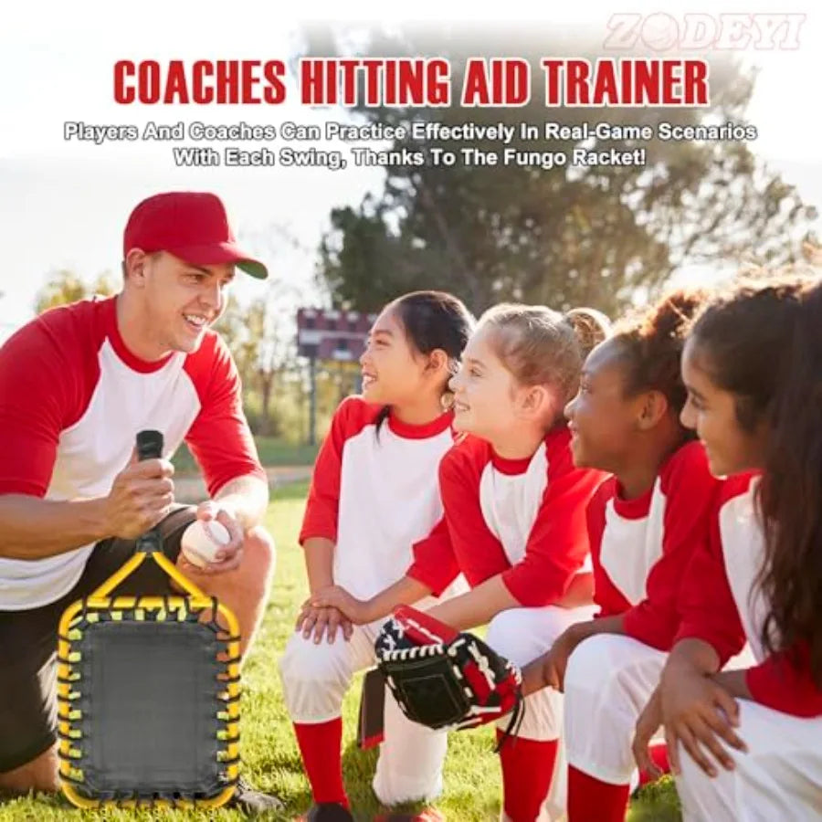 Baseball Racket for Fly Balls Grounders and Line Drives - Softball/Baseball Fungo Bat for Coaches and Parents to Help with Auxi