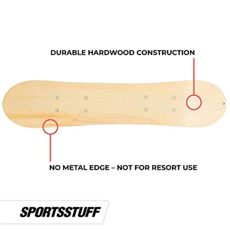 SportsStuff Wood Snowboards/Snow Sleds for - Winter Sports Accessories - 90cm-130cm Models - Natural Wood Finish - Durable Safe