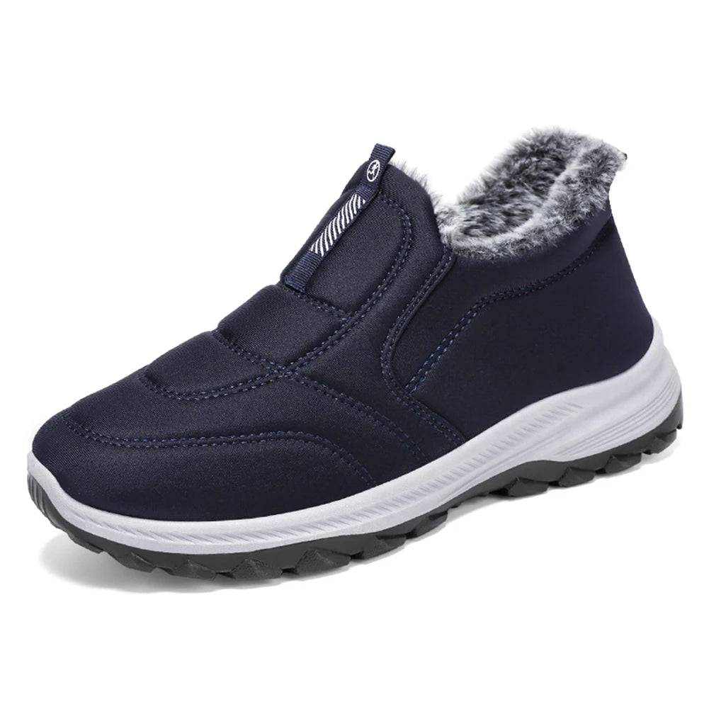 Warm Walking Shoes Lightweight Thermal Ankle Boots Non-slip Slip On Sneakers Winter Thick Fur Shoes for Travel Hiking