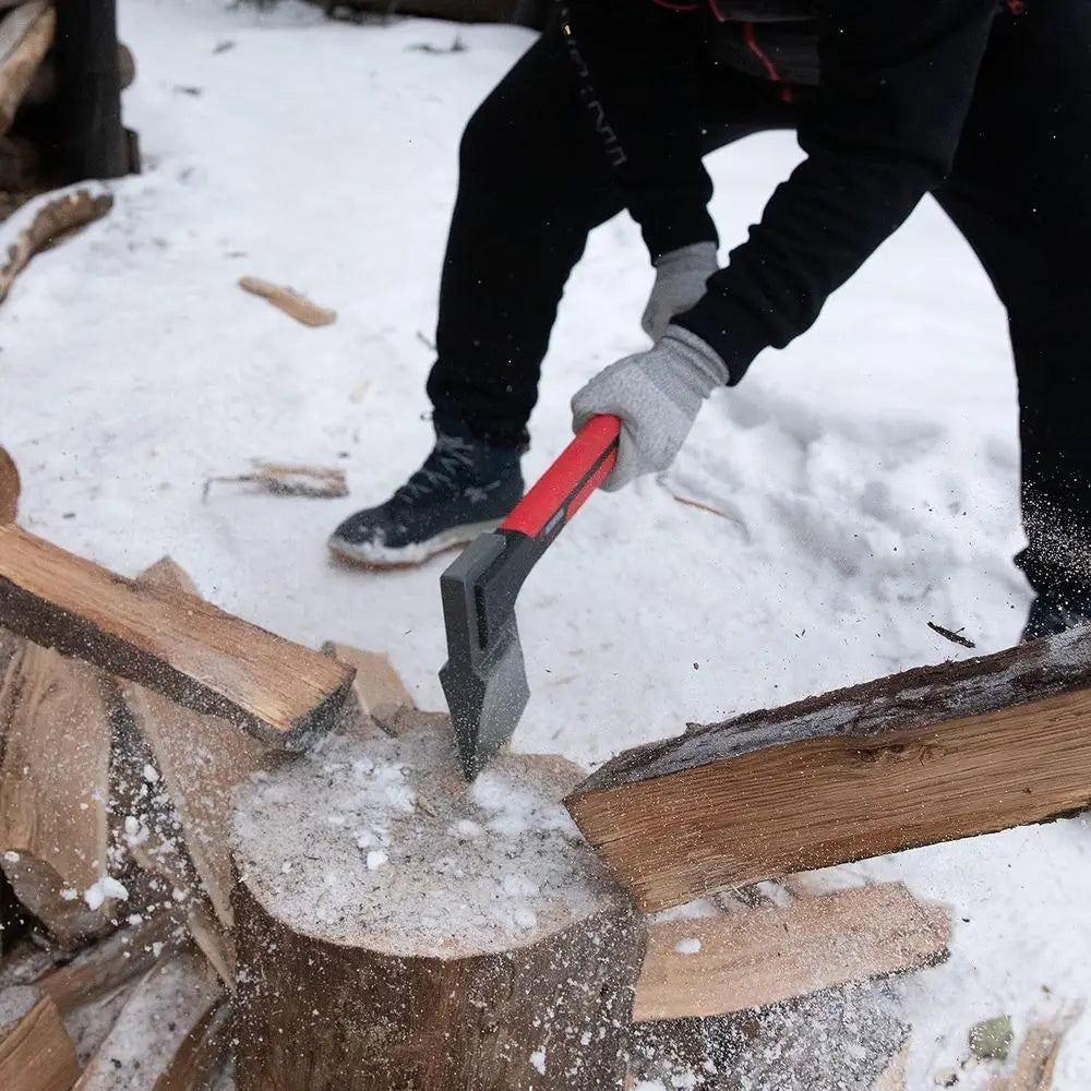28 Heavy-Duty Wood Splitting Axe for Medium to Large Logs - Non-Slip Composite Handle with Carry Sheath