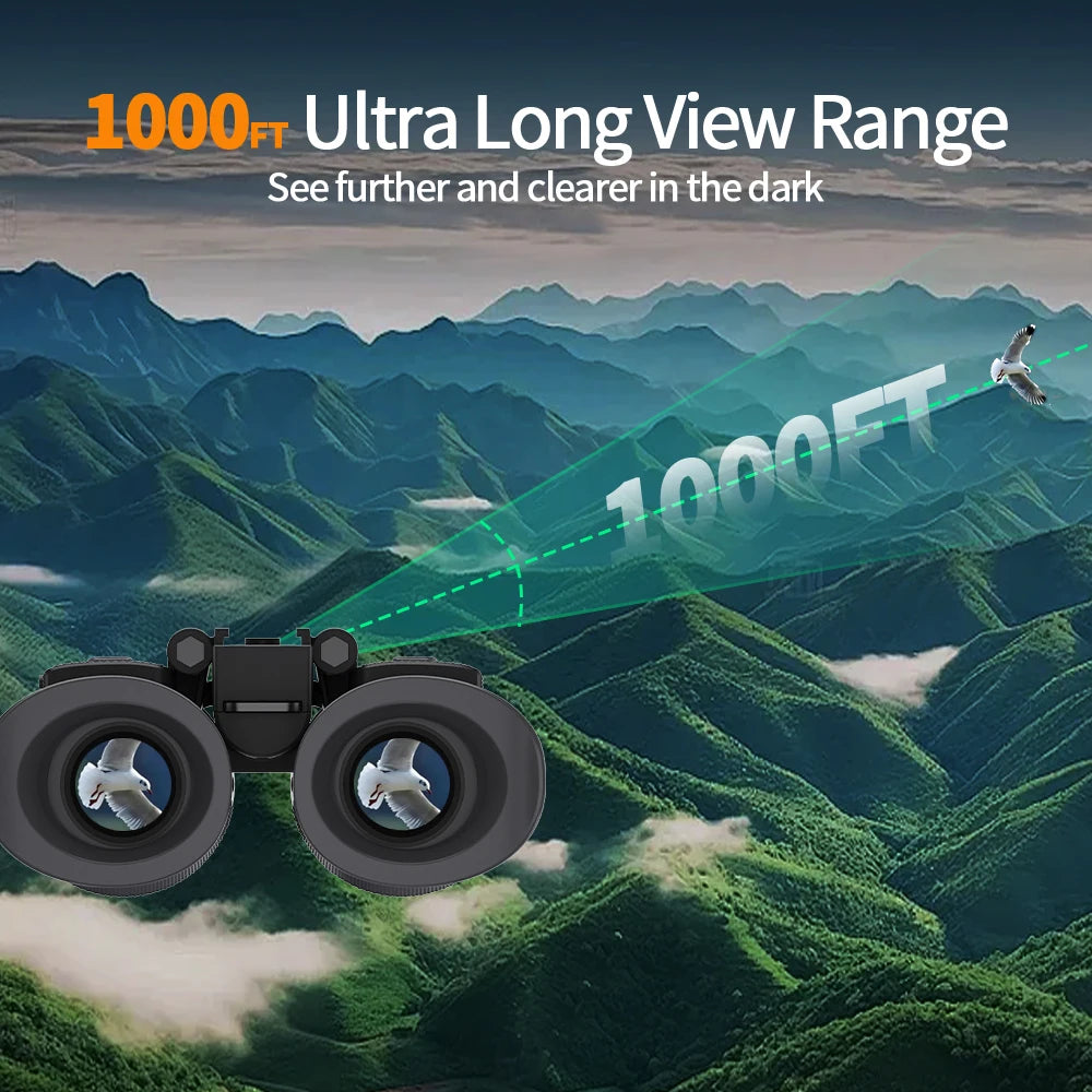 4K Head-Mounted Night Vision Goggles & Binoculars for Adults – Infrared NVG with Manual Focus & 8X Digital Zoom for Hunting, Camping, and Outdoor Surveillance
