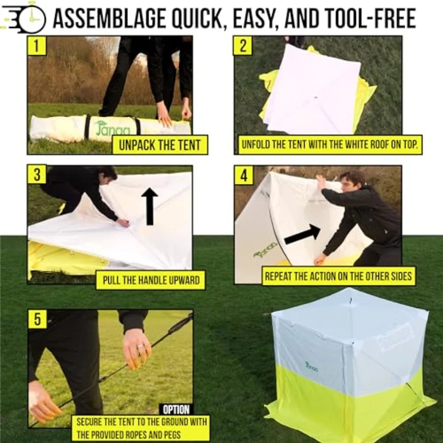 JAX3 Professional Work Tent Pop Up 62x6 2x7 Ft Instant Quick and Easy ToolFree Setup UV50+ Waterproof Slicing Commercial Tent F