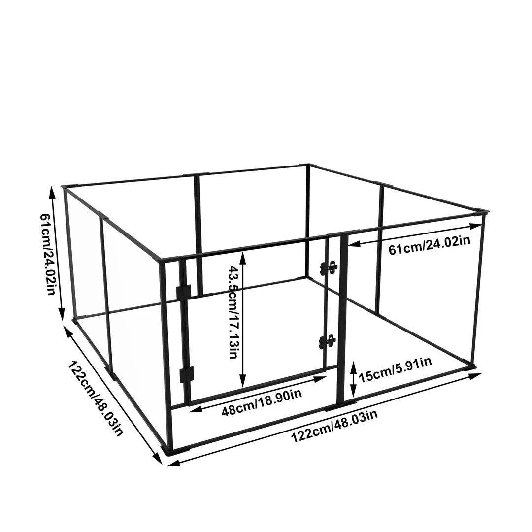 8 Panels Acrylic Dog Playpen Indoor Pet Exercise Fence Whelping Pen Box for Puppies Rabbits Small Animals Clear Pet Play Area