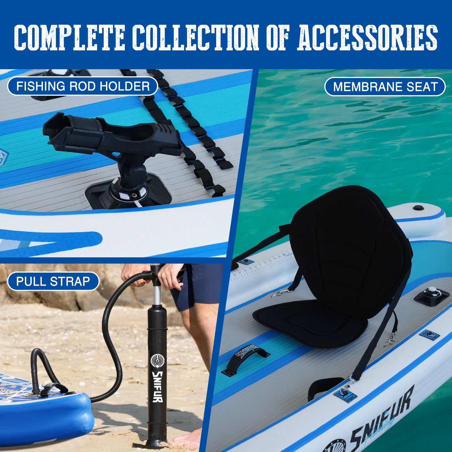 FUNWATER Inflatable Paddle Board Stand-Up Paddling Board Surfboard Non-Slip Water Sport Paddle Board With Accessory 335x92x20cm