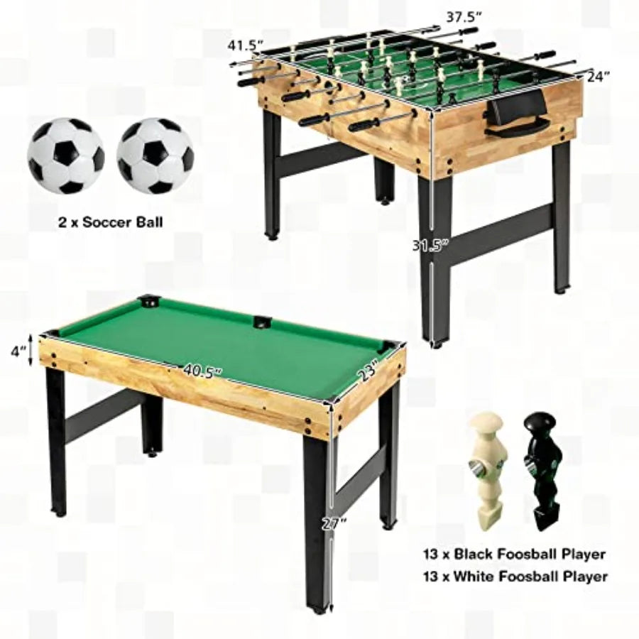 Multi Game Table 10 in 1 Board Gaming Table with Ping Pong Foosball Air Hockey Billiards Card Chess Checkers Shuffleboard Bowli