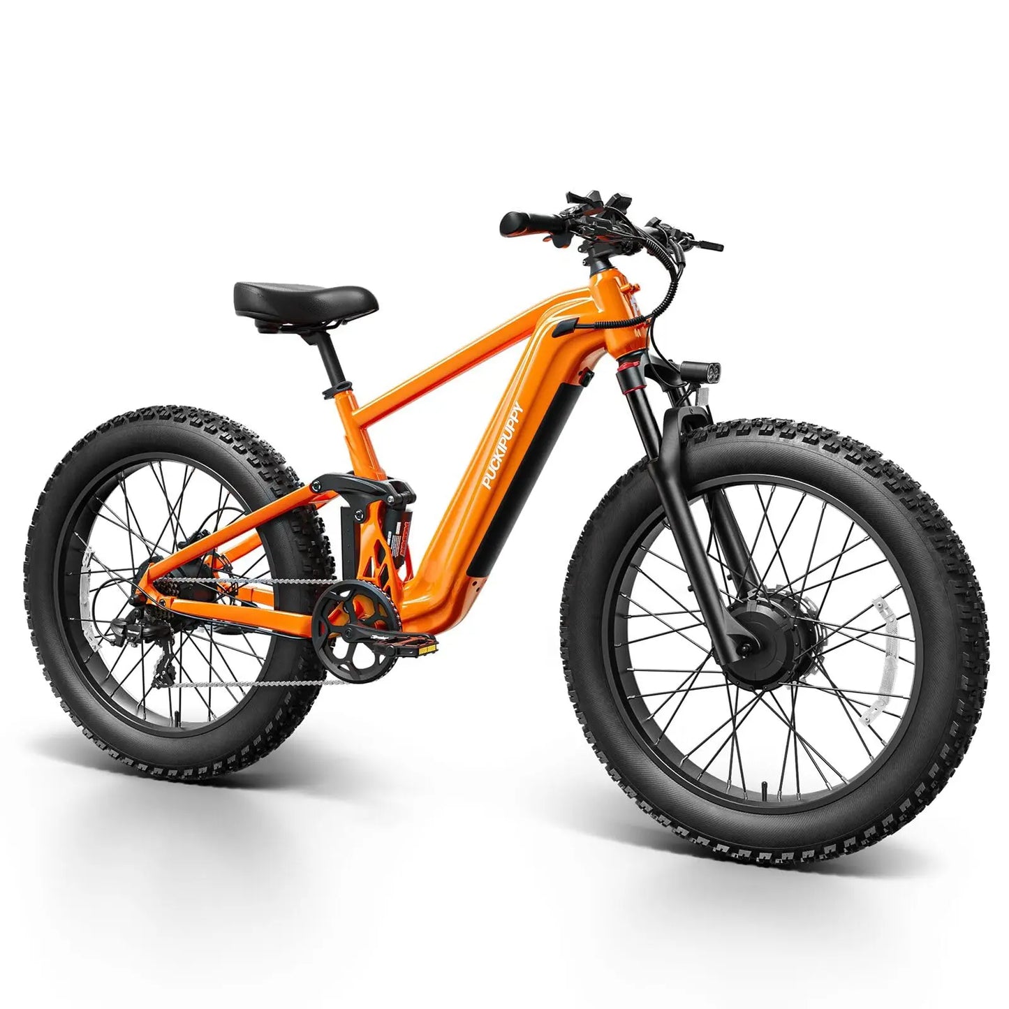 PUCKIPUPPY Dual Motor Electric Bike for Adults 1600W 48V 20AH Battery with Torque Sensor 8 Speed 26" Fat Tire Full Suspension