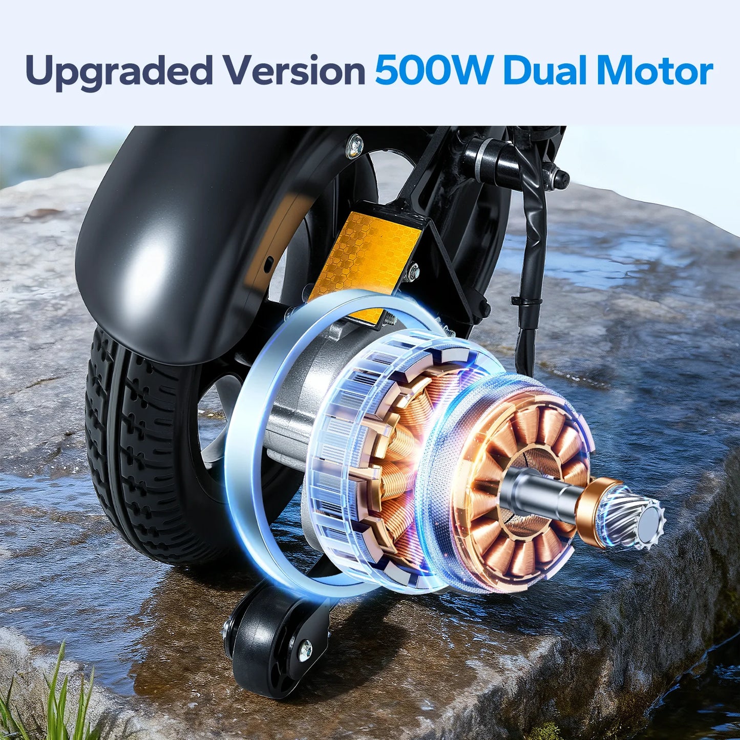 Babaka Electric Wheelchair For Adults Foldable Power Wheelchair Dual Motors 500W Portable Folding Motorized Mobility Aid Seniors