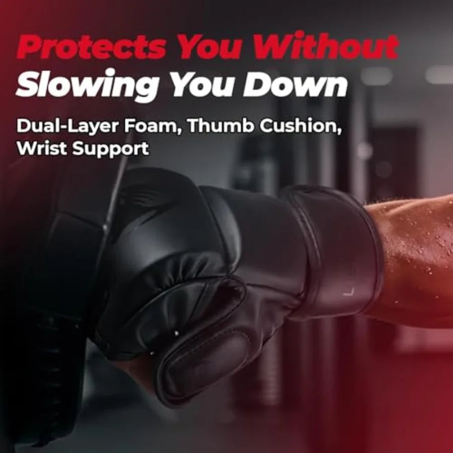 MMA Gloves Sparring for Men Open Palm Training Gloves for Grappling, Kickboxing, Muay Thai, Youth Self-Defense, Heavy Bag Worko