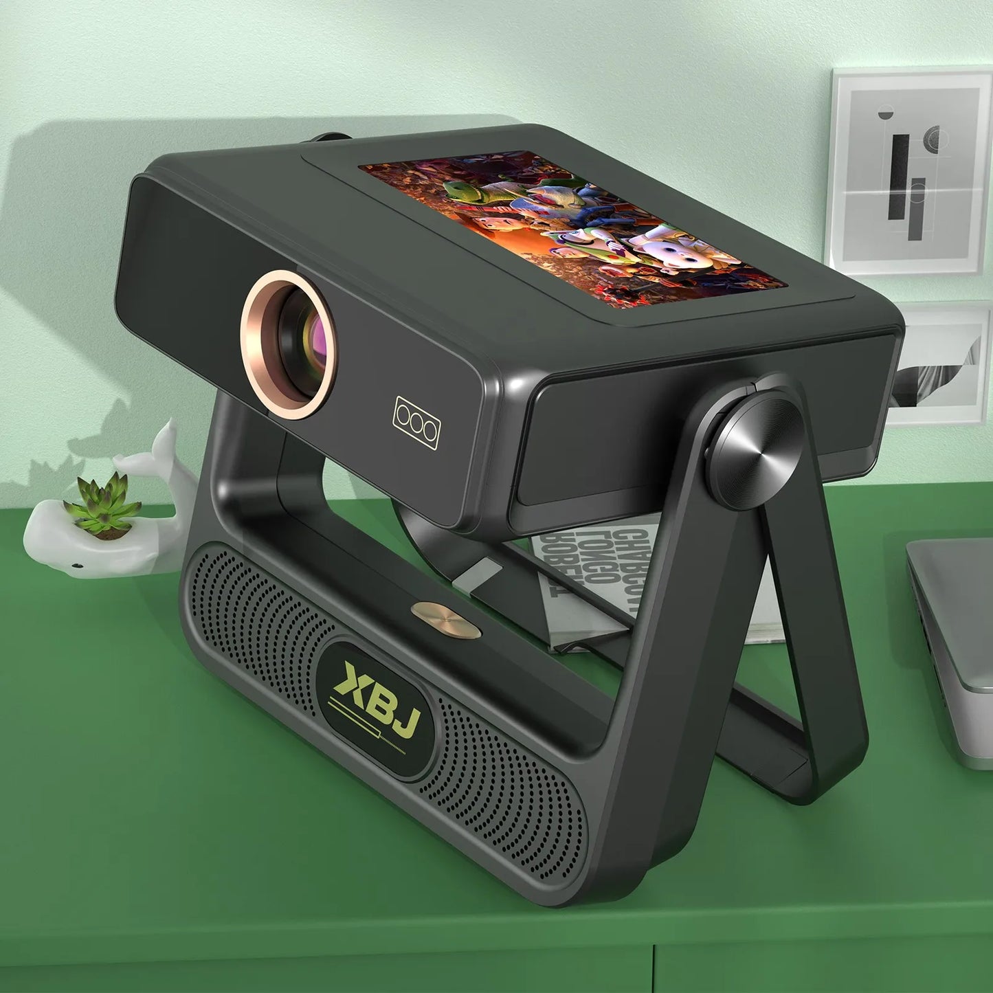 2026 Upgraded Foldable Projector with Touch Screen, 4K Ultra HD Portable Home Projector