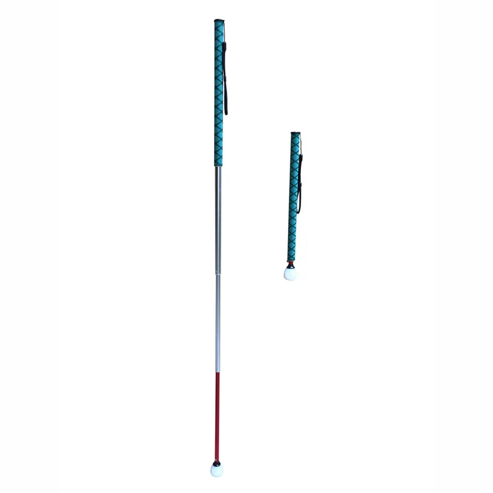 7 Sections Telescopic Aluminum Guide Cane Portable Walking Stick for the Blind Length 150cm 59 inches