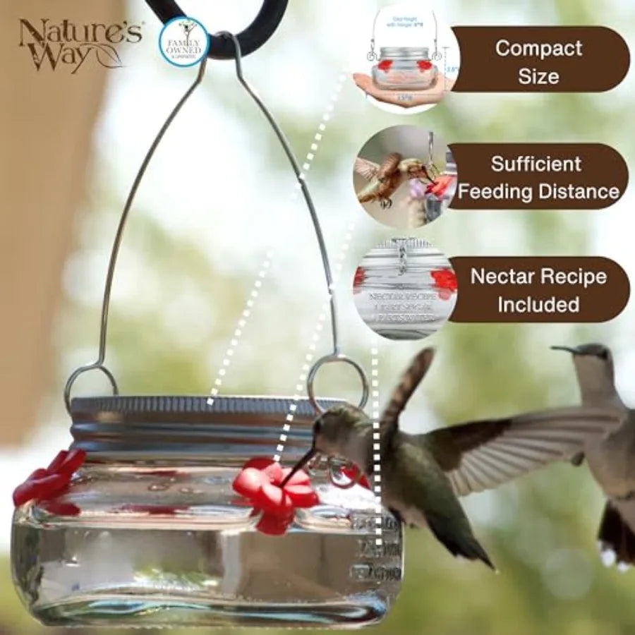 6 Mason Jar Hummingbird Feeders 6 oz.6