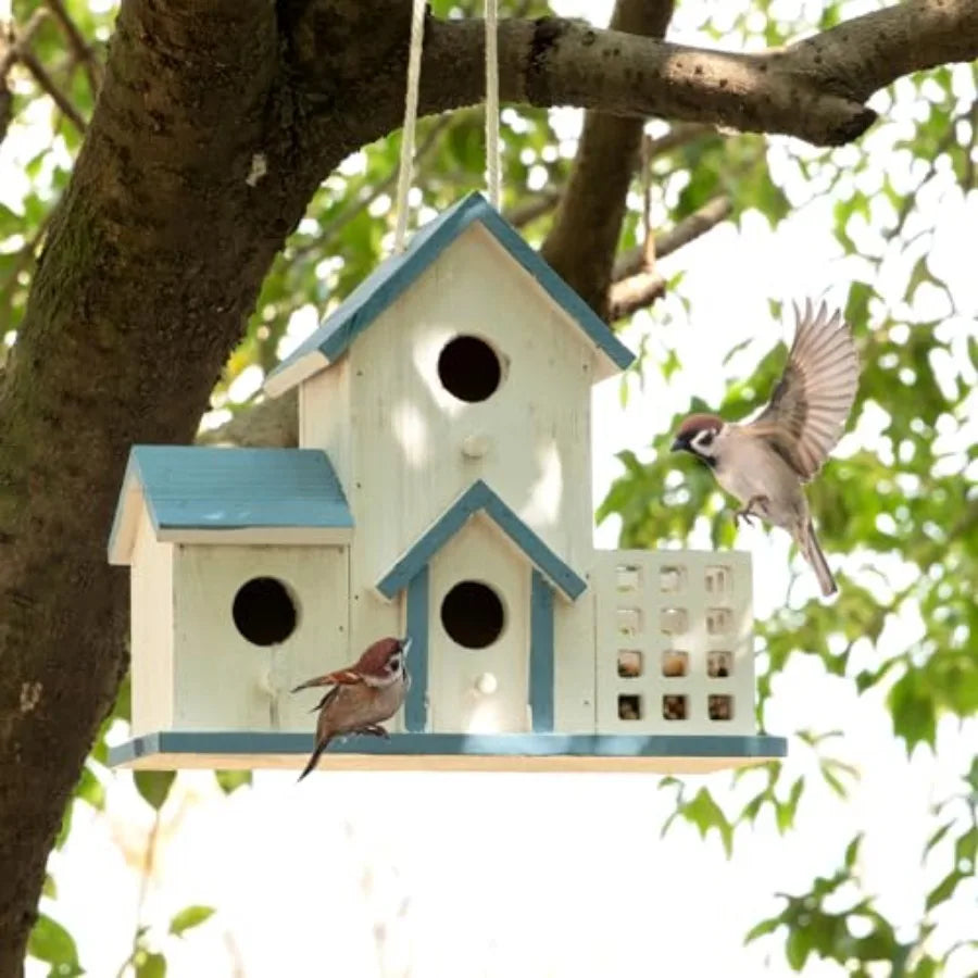Birdhouse Premium Bluebird Houses for Outside Attract Beautiful Birds to Your Garden and Yard Durable Outdoor Birdhouses 3 Hole