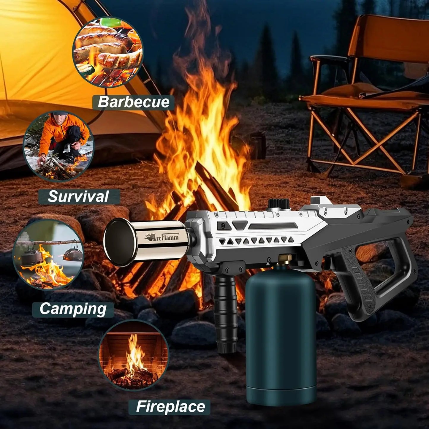 Adjustable Propane Torch for Grilling, Cooking, Sous Vide & BBQ - Flamethrower Gun (No Tank)