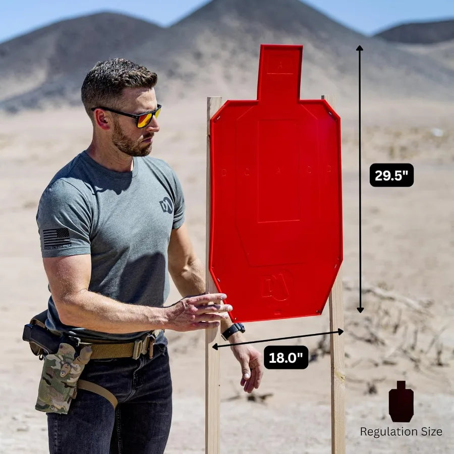 Full-Size Silhouette Target, Self-Healing, Color Changing, Reactive, Ricochet Free, Reusable, Weatherproof