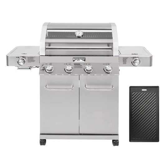 Larger 4-Burner Propane Gas Grills Stainless Steel Cabinet Style with Infrared Side Sear & Side Burners with, Customized