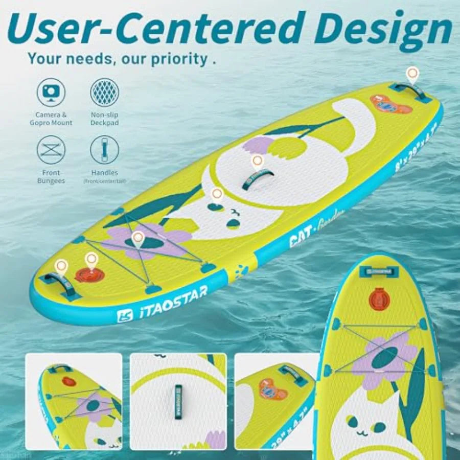 Pets 8'×29/ 11'×35/ 11'6×34/11'×34 Inflatable Paddle Board for outdoor water sports durable PVC material blue-gray color extra