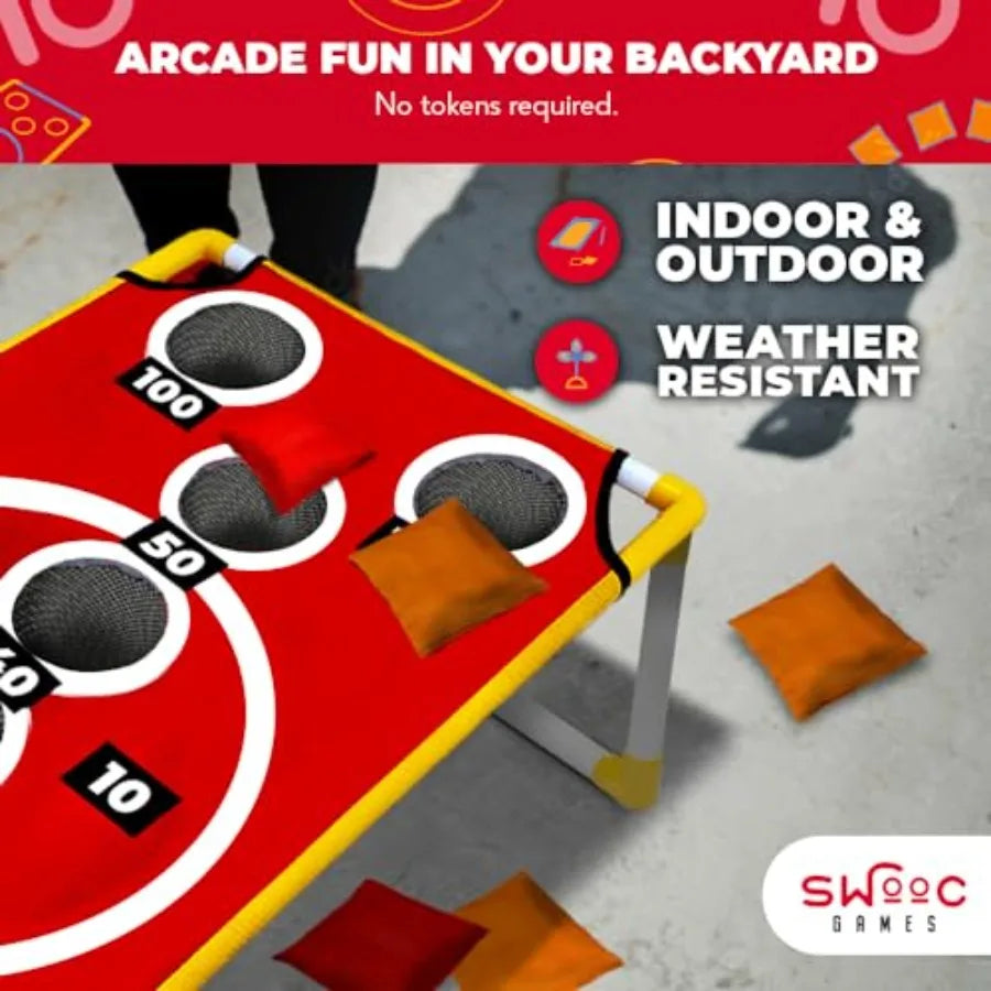 Games - Coney Island Toss™ - Arcade Style Cornhole Board Set w/Carrying Case and 15+ Games - Corn Hole Games for Adults - Bean