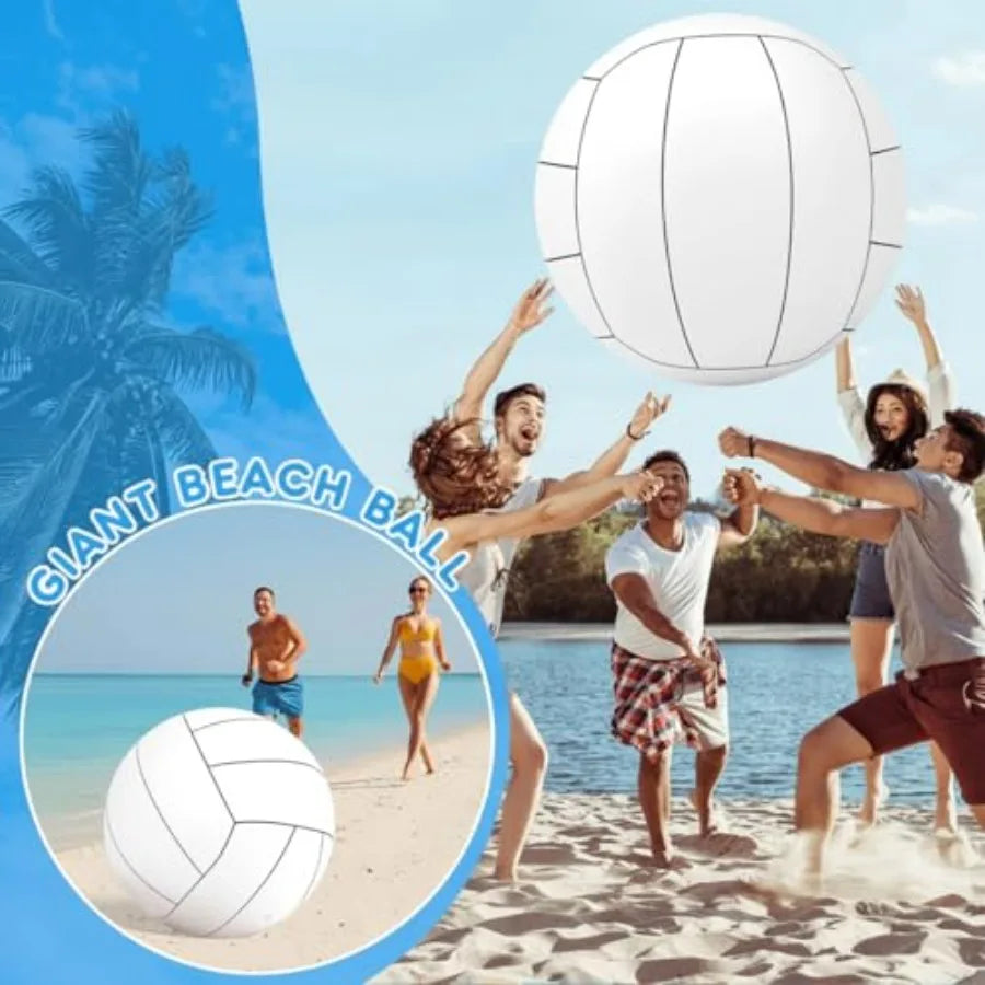 7 Inch Giant Inflatable Volleyball Large Sports Ball Beach Summer Swimming Pool Accessories for Outdoor Party Activity Themed
