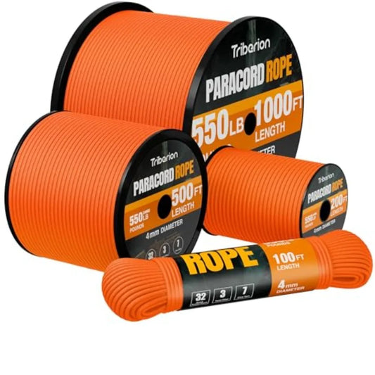 Heavy Duty 1000ft 5/32 4MM 7-Strand Paracord Rope 550 lb for Survival Camping Gear Emergency Bracelet Making Outdoor Rope Craft