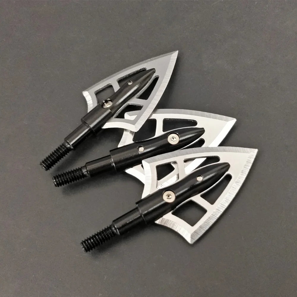 100Grain Arrowheads with Box Broadhead Outdoor Shooting Target Competition for Archery Bow Hunting Shooting 12pcs Arrow Tips