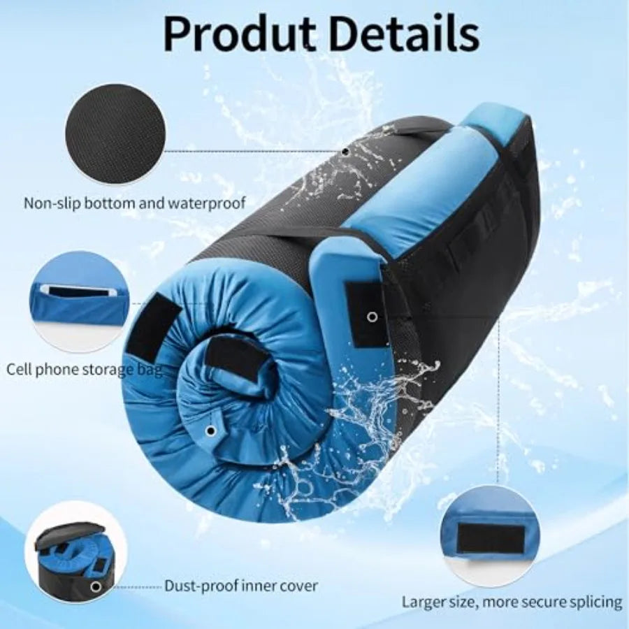 3 Inch Memory Foam Camping Mattress Pad Dual Layer Thick Sleeping Camp Mat for Sleepover Car Tent Portable Roll Up Mattress for