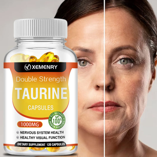 Taurine Capsules 1000mg - Supports Heart, Nerve, Brain, and Muscle Health - 120 Capsules