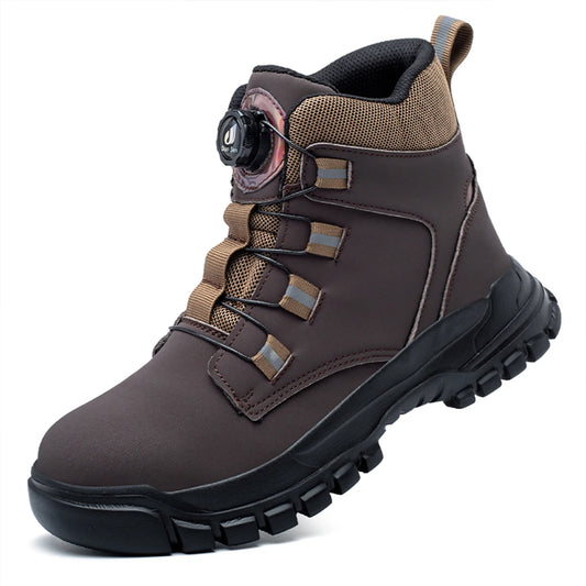 Waterproof Safety Boots Men Indestructible Steel Toe Work Boots Anti-smash Stab-resistant Safety Shoes Biker