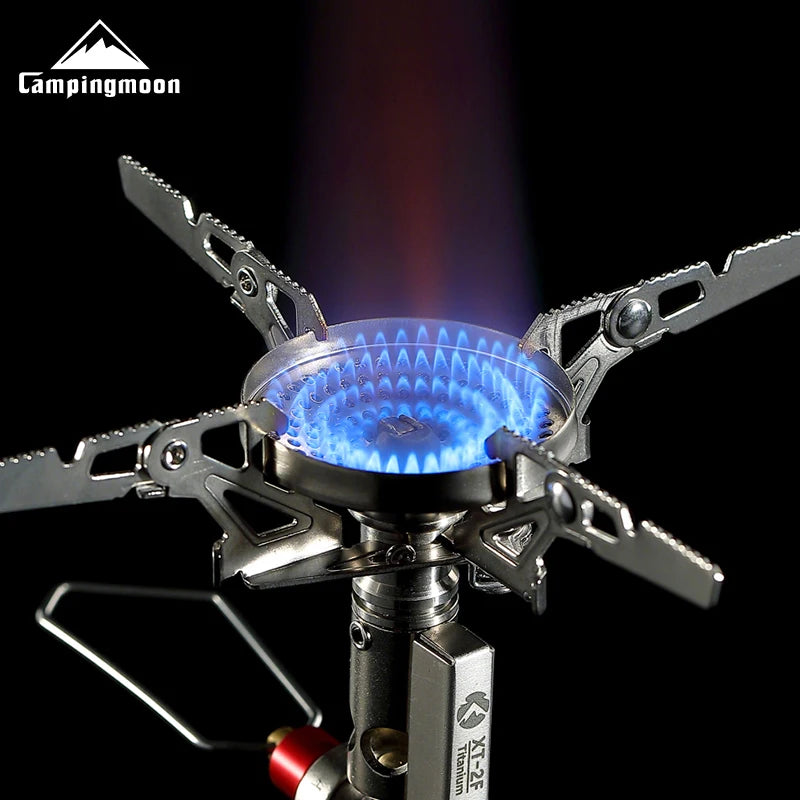 CAMPINGMOON  Titanium Rocket Stove Outdoor Mountaineering and Hiking Portable Stove High Power Stable Voltage High Mountain Stove XT-2F