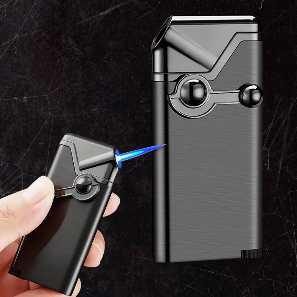 Metal Arm Ignition Gas Lighter Outdoor Windproof Portable Jet Torch Lighter for Men's Gifts Kitchen Aromatherapy Candles