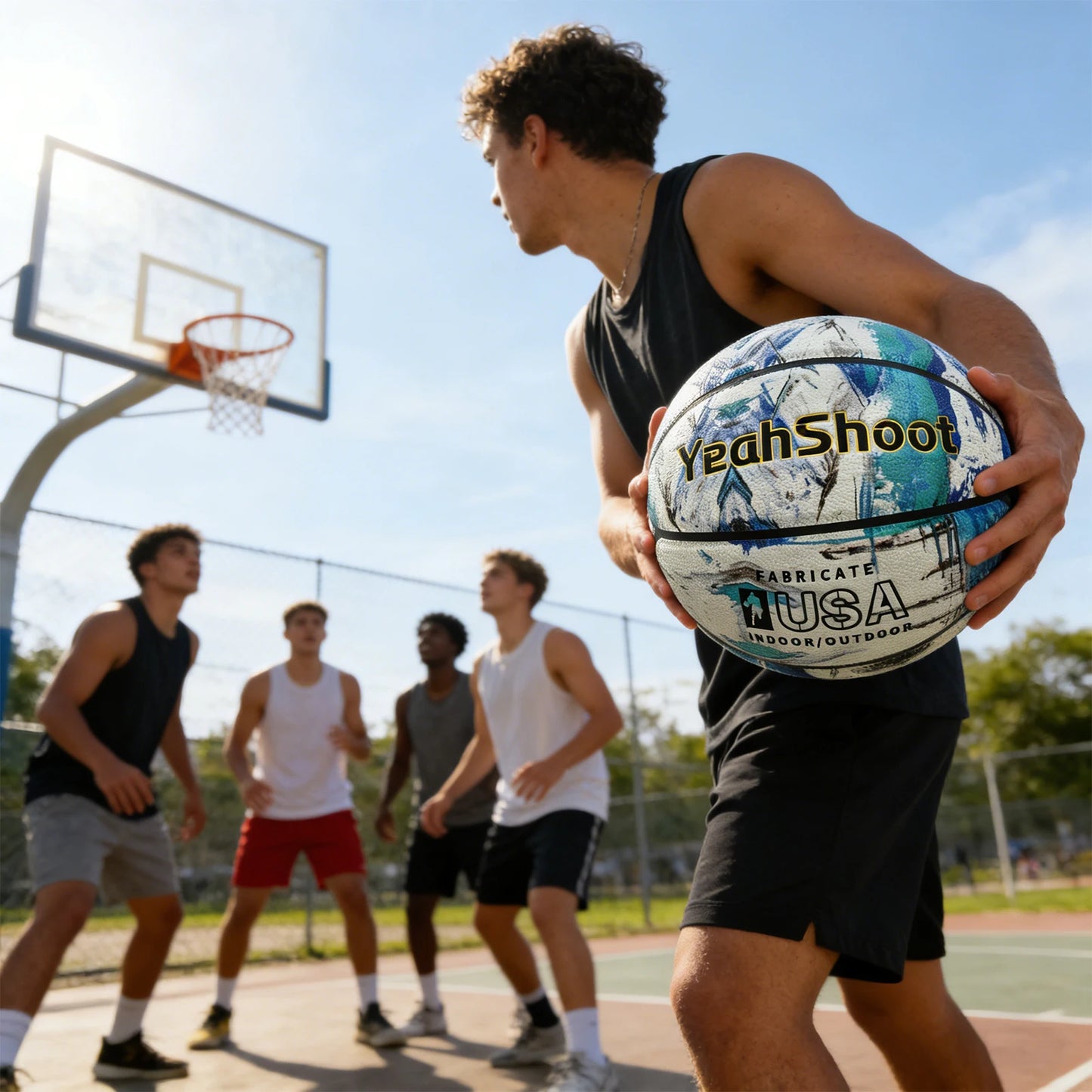 Glow in The Dark Basketball, Glowing Leather Luminous Basketball Ball Gift for Youth, Men, Women, Indoor-Outdoor Night Game