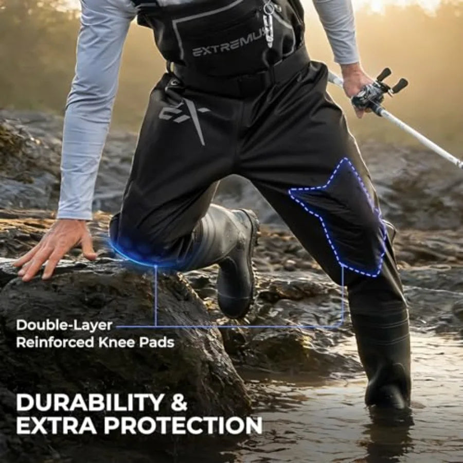 by KastKing MarshPro Hunting Waders for Men Fishing Waders with Slip-Resistant Boots Shock-Absorbing Insoles