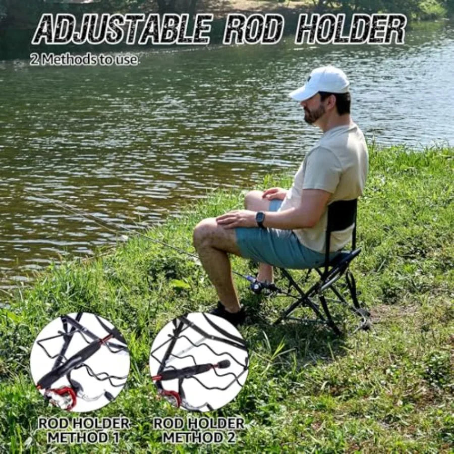 Portable Fishing Chairs Outdoor Folding Stool for Adults Portable Camping Chair for Ice Fishing, Hunting, Lawn, Patio, Garden,
