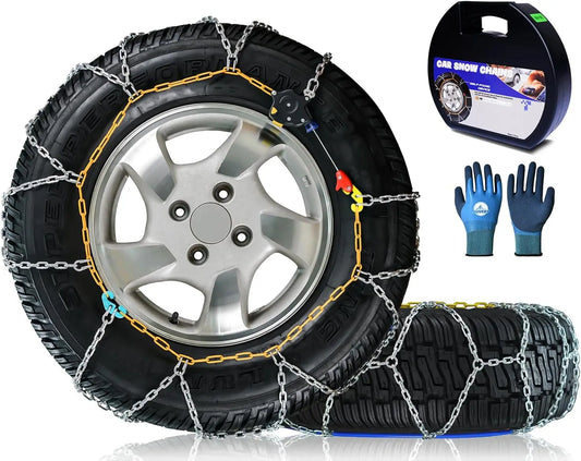 Snow-Chains Auto Fixing 1 Min Quick Fit Easy Installation Tire-Chains, Portable Reusable Universal