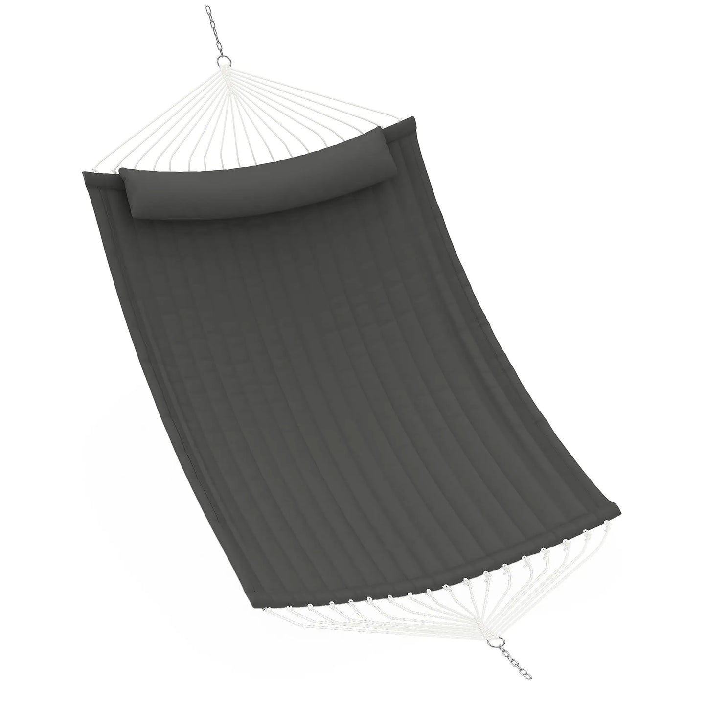 Extra Large Outdoor Hammock – Quality Durable Deep Gray Fabric – Comfortable Hanging Bed for Garden, Patio, Backyard – 350cm