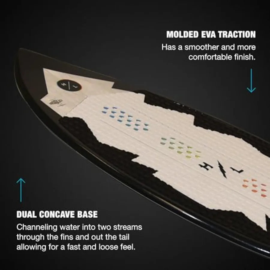 Broadcast Wakesurfer Wake Surf Board Endorsed by Shaun Murray for All Skill Levels from Beginners to Intermediate Riders - Dura