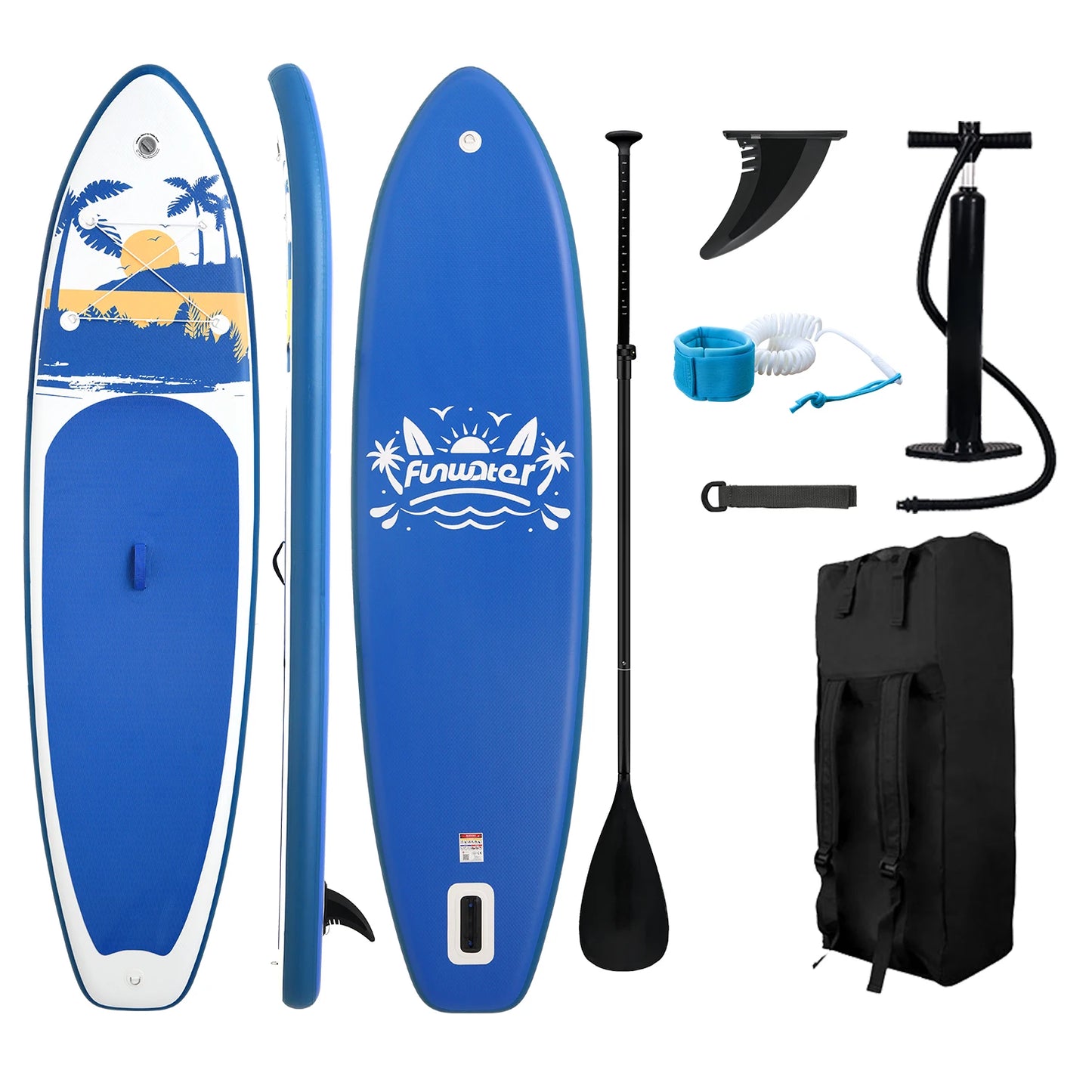 FUNWATER Inflatable Paddle Board Ultra-Light Stand-Up Paddle Board Surfboard for All Skill Levels With SUP Accessories 320-350cm