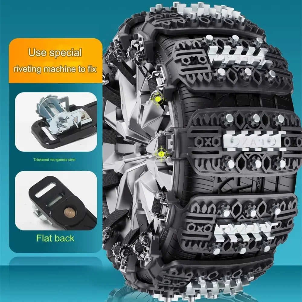 6PCS Winter Anti-Skid Snow Car Chain Tire Snow Chains Universal Motorcycle Car Truck Suv Tyre Chains Emergency Anti Slip