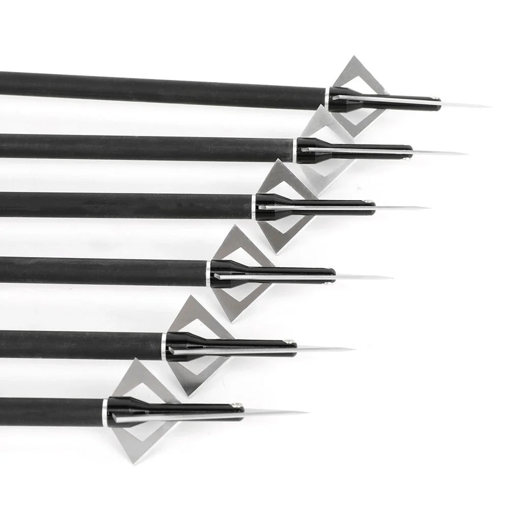 Archery Broadheads 12pcs 120grain Screw-in Aluminum Steel Arrowheads Durable Sharp Blade Tips for DIY Arrow Shaft Compound Recurve Bow Hunting Shooting Target Practice Outdoor Sports Accessories