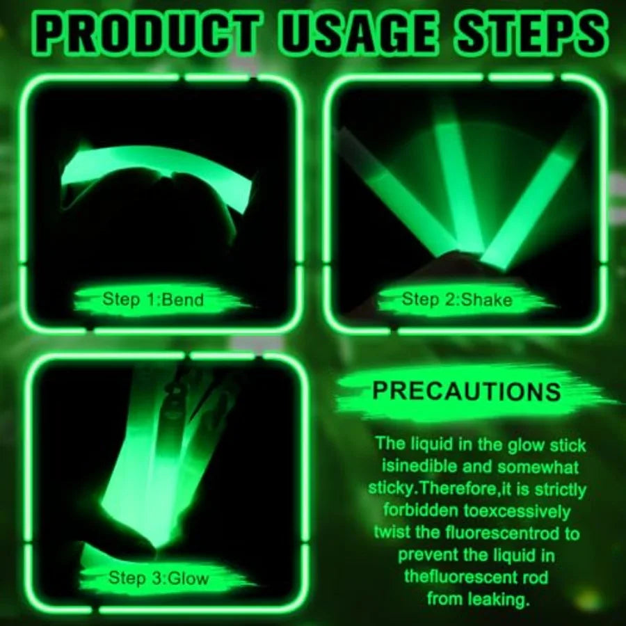 Sotiff Pcs Bright 6 Inch Large Glow Sticks Bulk Emergency Glow in The Dark Sticks with 12 Hour Duration for Camping Hiking Outd