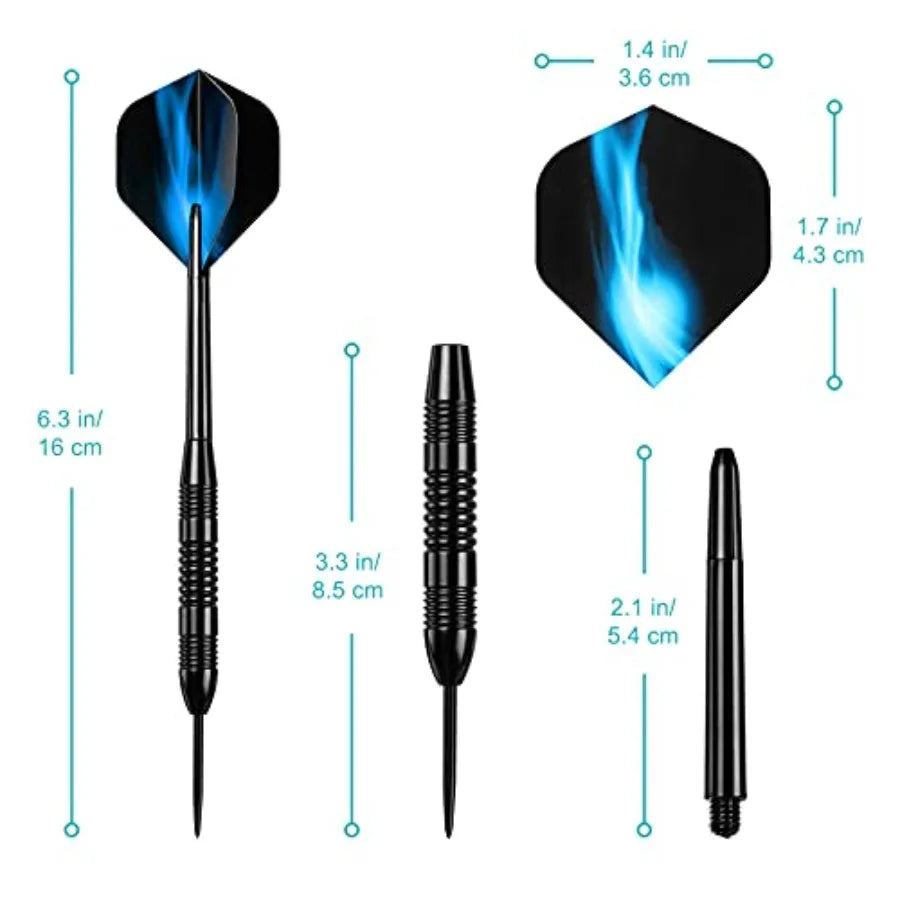 Darts Metal Tip Set, 12 Pack Steel Tip Darts Darts Set 24Grams Professional Metal Darts