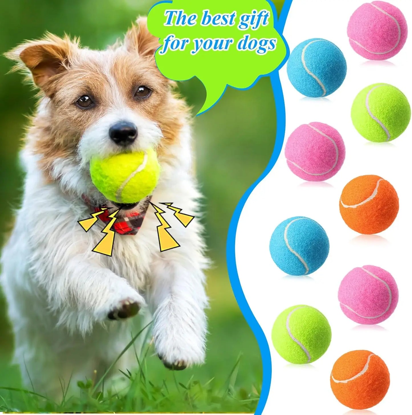 40 Pcs 2.5 Inch Squeaky Tennis Balls for Dogs, Bouncy Floatable Interactive Fetch Toys Indoor Outdoor Play