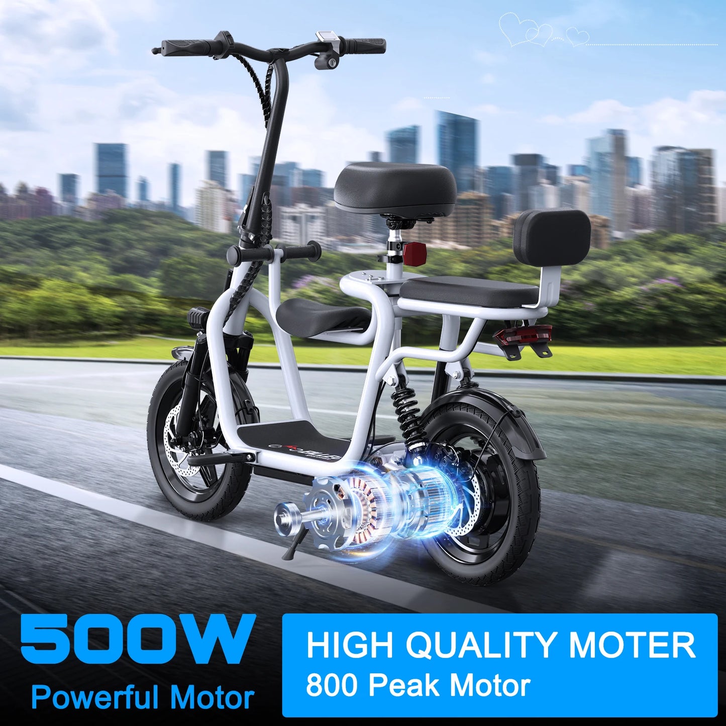 Electric Scooter with Seat for Adult,36V Electric Scooter with 500W Motor,20 Mile Range,17.4mph,e Scooters with Adjustable Seat