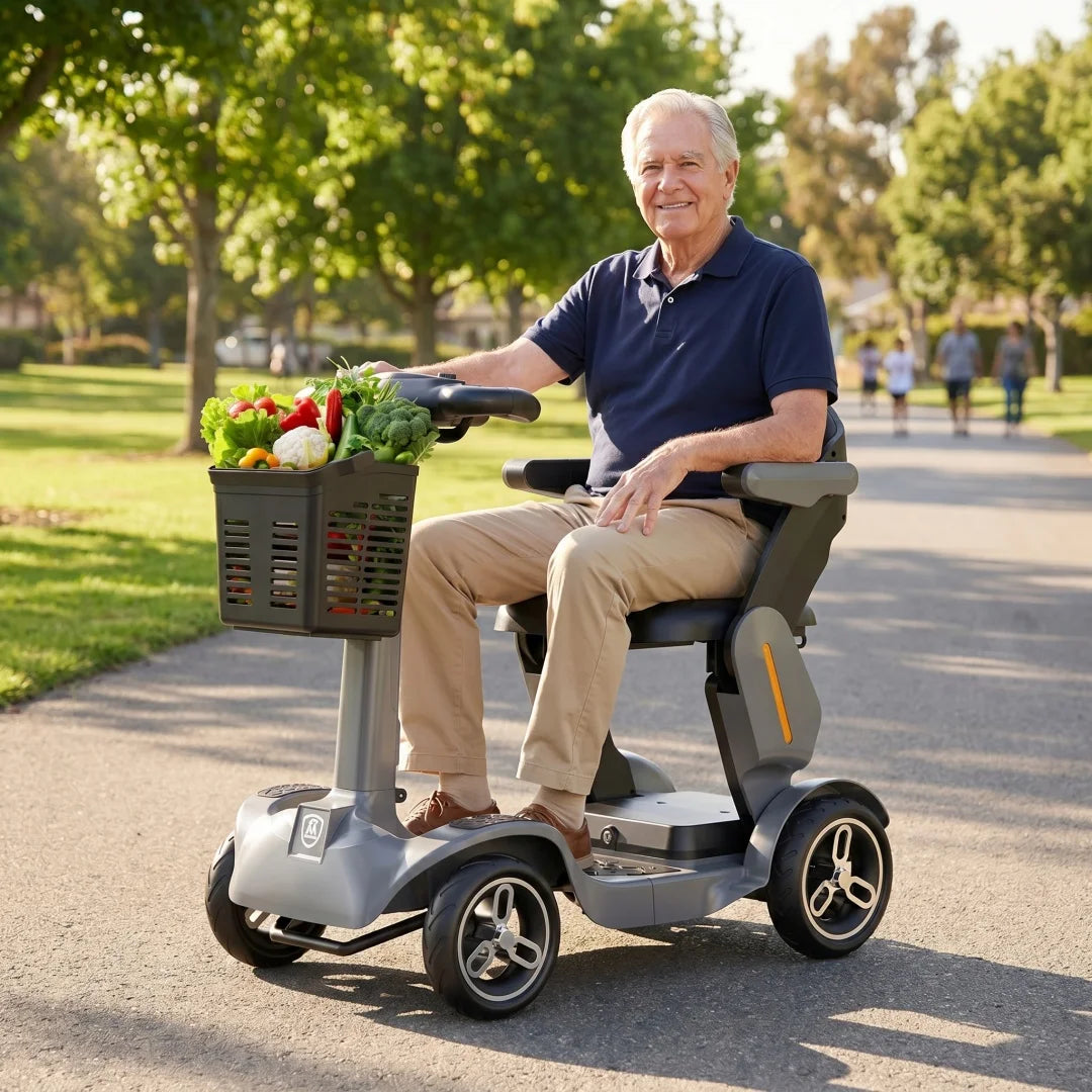 SPD-2 Foldable Mobility Scooter Reliable Daily Travel Companion With Full Smart Safety Protection Great All-terrain Performance And Stable Ride Easy To Fold For Car Transport Humanized Design And Practical Accessories For Ind