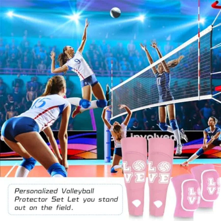 Volleyball Knee Pads and Volleyball Arm Sleeves with Protection Pad Forearm Elbow Sleeve with Thumb Hole Volleyball Accessories